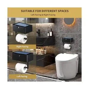 LAYUKI Soporte grande para papel higiénico con estante_5