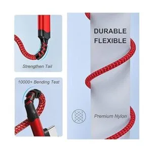 Agtray Paquete de 5 cables USB C de 10 pies de largo de 90_4