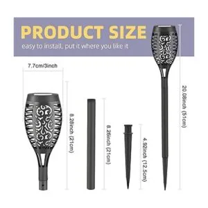 Liveasily Paquete de 4 linternas solares LED con llama_6