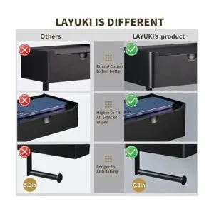 LAYUKI Soporte grande para papel higiénico con estante_4