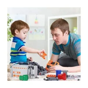 Juguetes de camión de basura DIY con 4 cubos de basura en_2