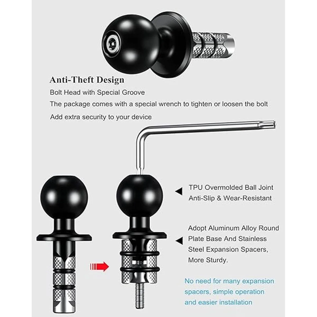 BRCOVAN Base de vástago de horquilla de metal para_6