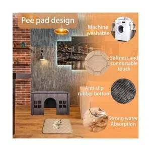 WHEARTED Casa de madera para escondite de hámster con_6