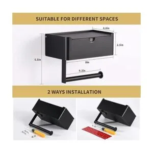LAYUKI Soporte grande para papel higiénico con estante_6