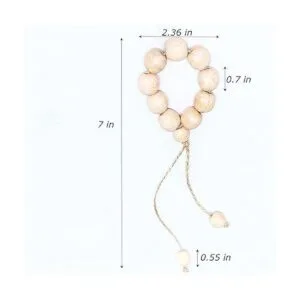 LEBEJUA Servilletero hecho a mano con cuentas de madera y_2