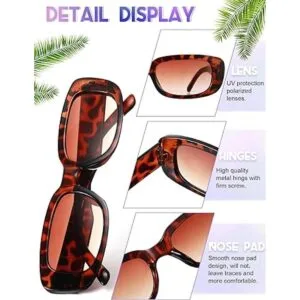 24 pares de lentes de sol rectangulares Y2K gafas de sol_3