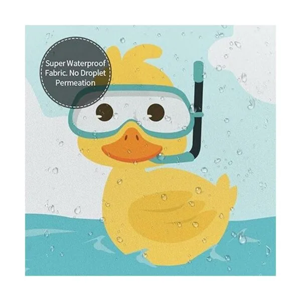 Lindo pato Cortina de ducha para niños lavable_3