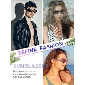 24 pares de lentes de sol rectangulares Y2K gafas de sol_5