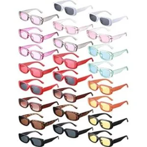 24 pares de lentes de sol rectangulares Y2K gafas de sol_1