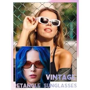 24 pares de lentes de sol rectangulares Y2K gafas de sol_4