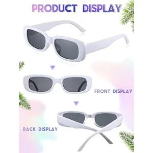 24 pares de lentes de sol rectangulares Y2K gafas de sol_2