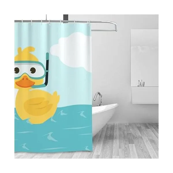 Lindo pato Cortina de ducha para niños lavable_6