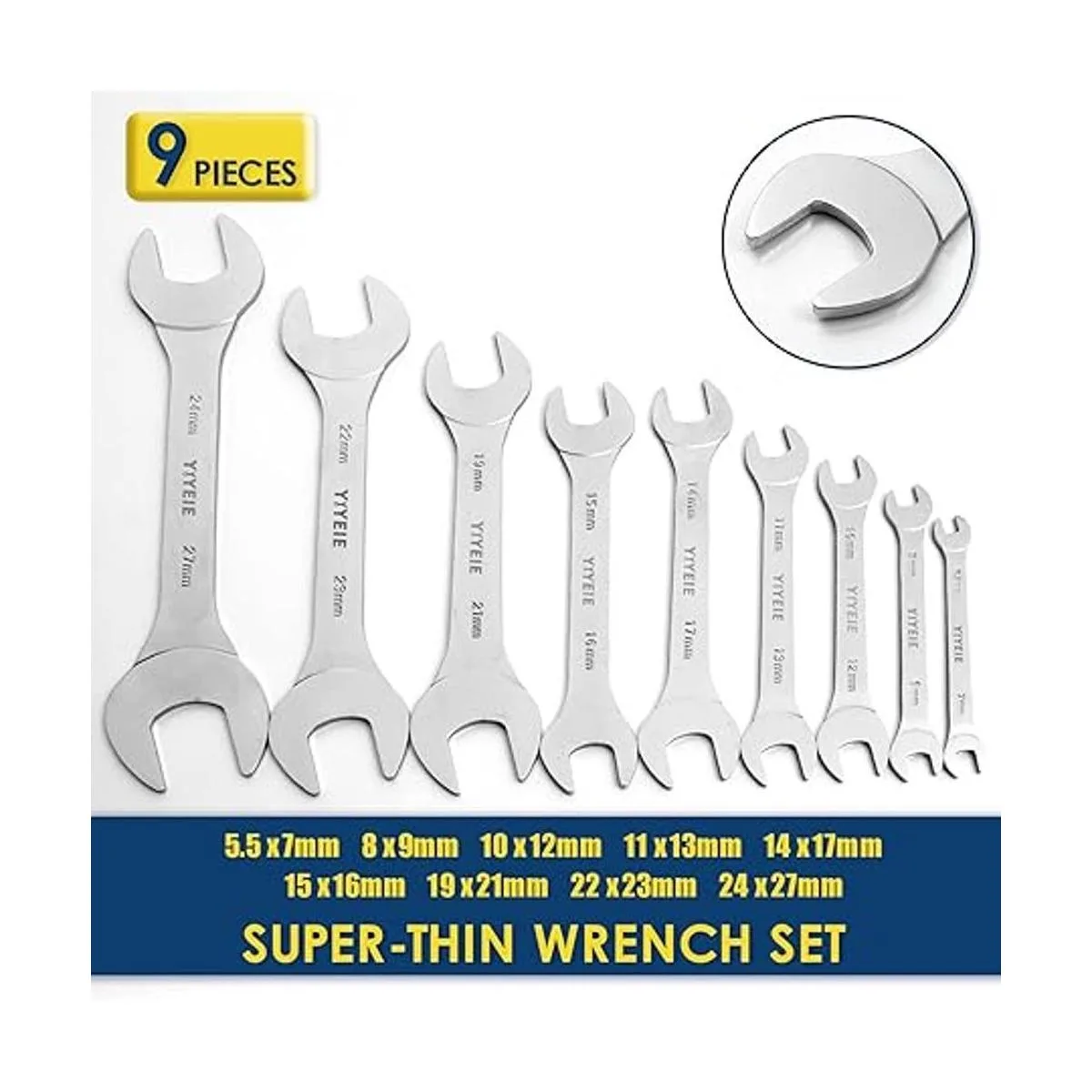 YIYEIE Juego de llaves de extremo abierto superfinas_2