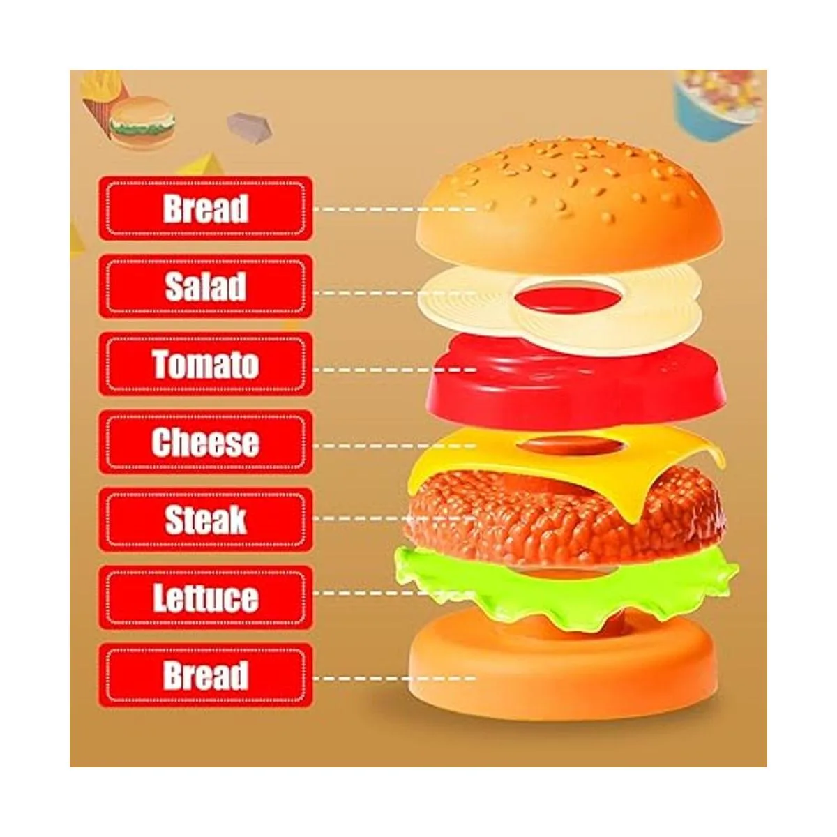 Juego de 30 juguetes de comida de simulación para cocina_4