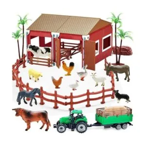 Mini juguete de granero de juguetes de granja 66 figuras_1