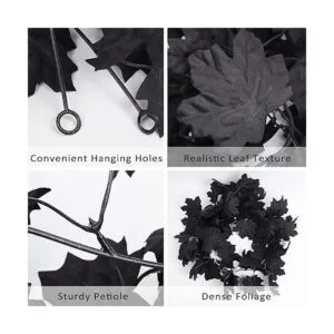 Decoración de otoño guirnalda negra decoración negra_3