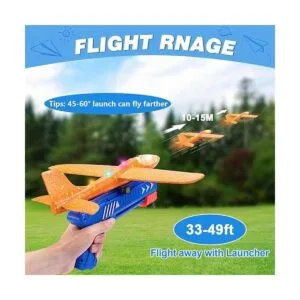 Paquete de 3 juguetes lanzadores de aviones avión LED de_5