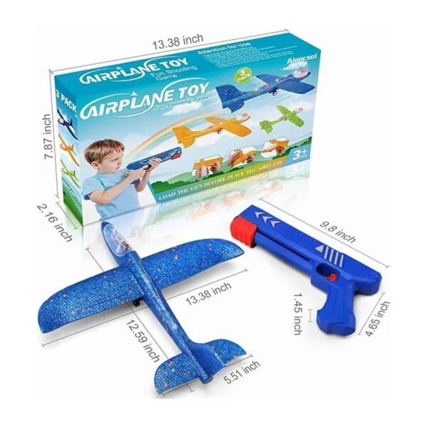 Paquete de 3 juguetes lanzadores de aviones avión LED de_6