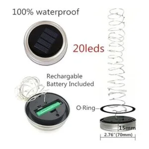 Paquete de 6 luces de tarro Mason alimentadas por energía_2