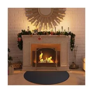 Alfombra de chimenea de 48 x 27 pulgadas resistente al_2