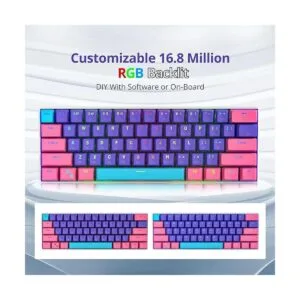 Mosptnspg RGB Mini Teclado mecánico para juegos de 60_2