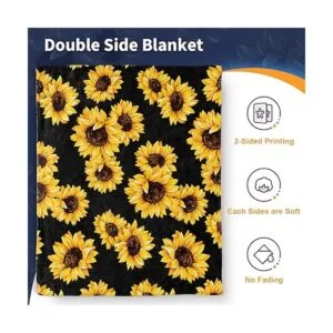 Manta de regalo de girasol para mujer manta de girasol de_3