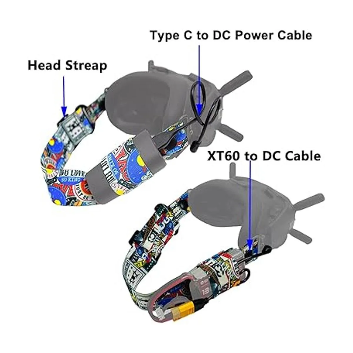FPV Correa para la cabeza y cable de alimentación tipo C_2