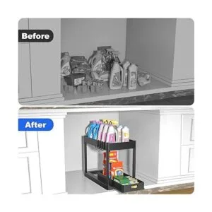 2 estantes organizadores debajo del fregadero 2 niveles_2