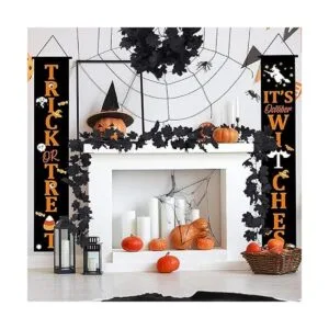 Decoración de otoño guirnalda negra decoración negra_6