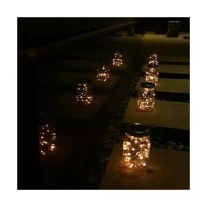 Paquete de 6 luces de tarro Mason alimentadas por energía_7
