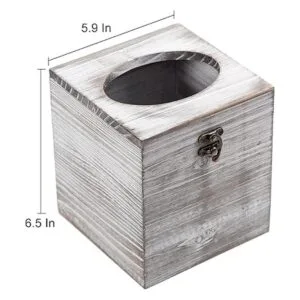 Funda cuadrada de madera maciza envejecida con panel_2