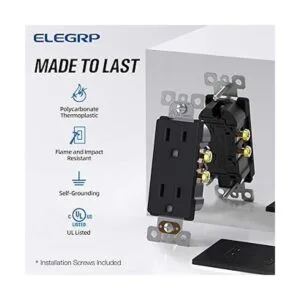 ELEGRP Receptáculo decorativo negro mate toma de pared_2