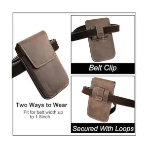 Gentlestache Funda de cuero para teléfono celular con clip_4