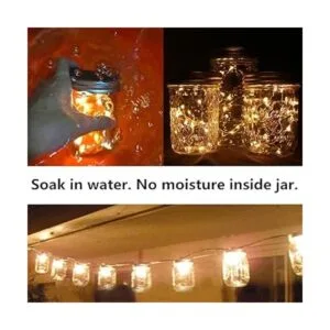 Paquete de 6 luces de tarro Mason alimentadas por energía_6