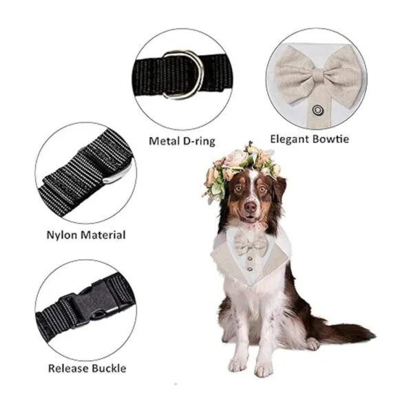 HACRAHO Bandana de esmoquin para perro 2 unidades_3