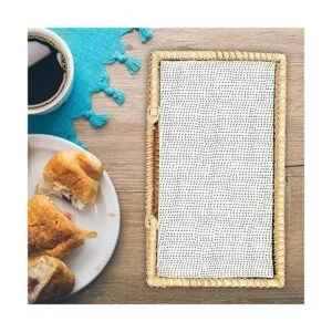 Sumnacon Servilletero rectangular de ratán para mesa de_7