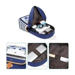 Goldwheat Mochilas de lona para niñas con puerto de carga_4