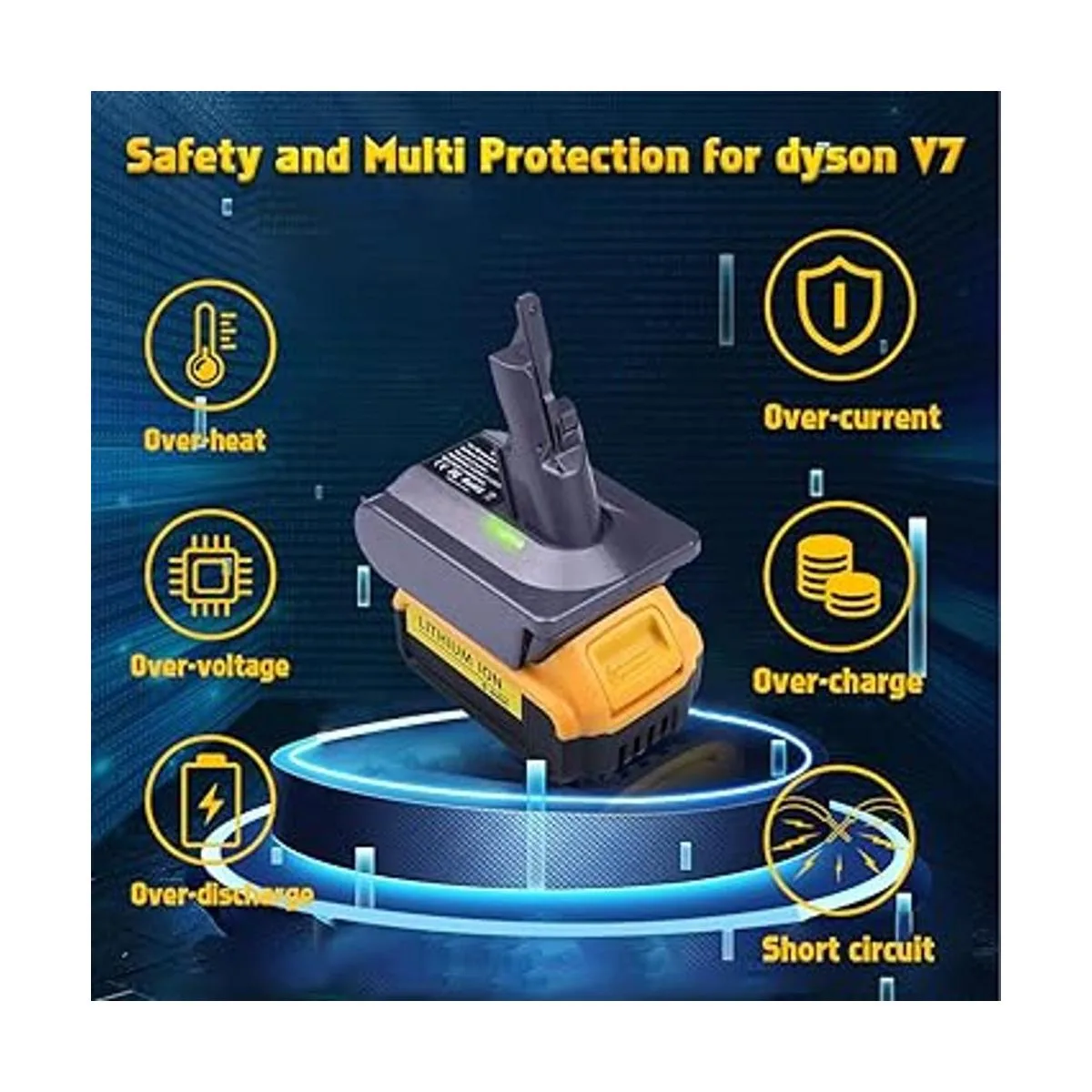 EID Adaptador V7 para batería de litio Dwalt de 20 V_6