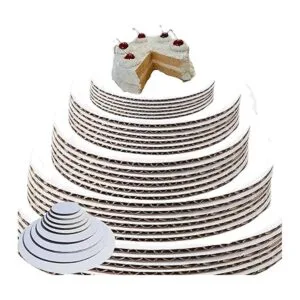 Juego de círculos redondos para tartas de color blanco con_1