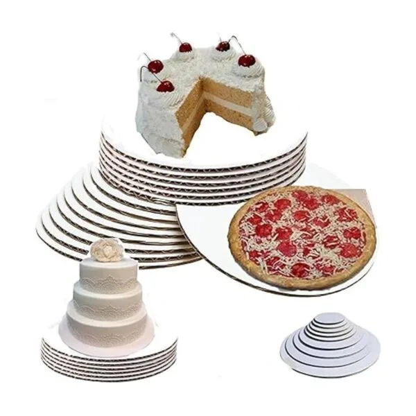 Juego de círculos redondos para tartas de color blanco con_4