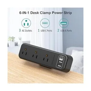 Tira de alimentación de abrazadera de escritorio con_2