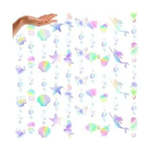 Decoración de fiesta de cumpleaños de sirena pancarta de_3