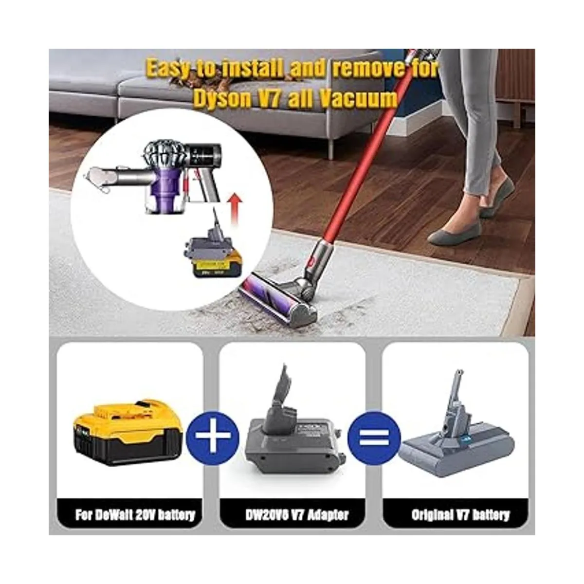 EID Adaptador V7 para batería de litio Dwalt de 20 V_2