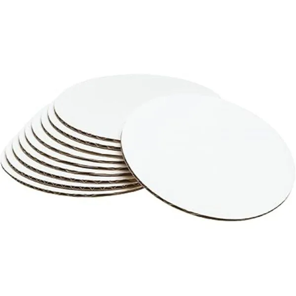 Juego de círculos redondos para tartas de color blanco con_3