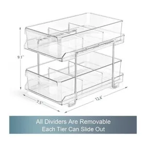Organizador transparente de 2 niveles con separadores_2