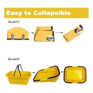 Dodifker Paquete de 2 cubos plegables para acampar con 3_3