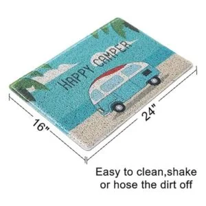 Aucuda Happy Camper Tapete divertido para puerta_7