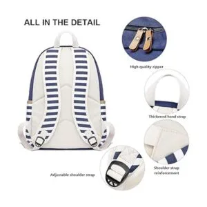 Goldwheat Mochilas de lona para niñas con puerto de carga_5