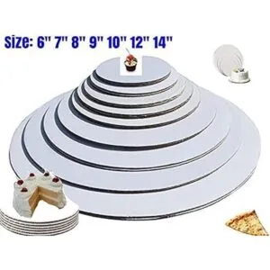 Juego de círculos redondos para tartas de color blanco con_2