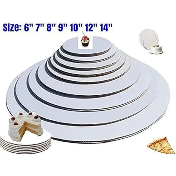 Juego de círculos redondos para tartas de color blanco con_2